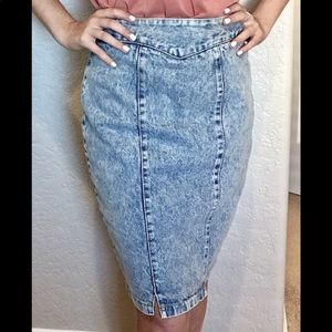 Vintage R.D. SIMPSON Acid Washed Jean Skirt - Sz 5